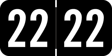 2022 Year Stickers - Black End Tab File Folder Labels, 500/Roll (3/4