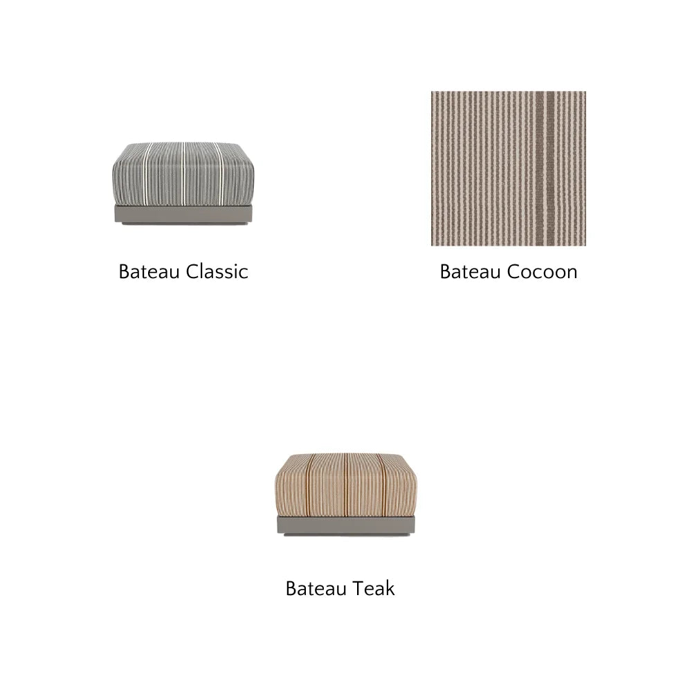 Antigua Outdoor Ottoman - Waterproof Patio Furniture, Weather-Resistant Garden Stool for Poolside, Deck, or Backyard Relaxation