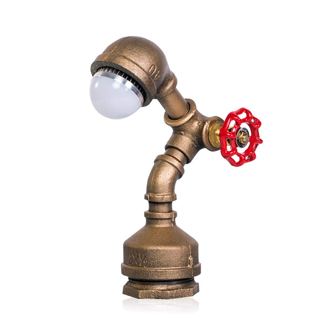 Vintage Industrial Steampunk Iron Water Pipe LED Table Lamp - Night Light, Reading Light for Bedroom, Living Room, Home Decor | Perfect for Bedside, Study & Cozy Ambiance