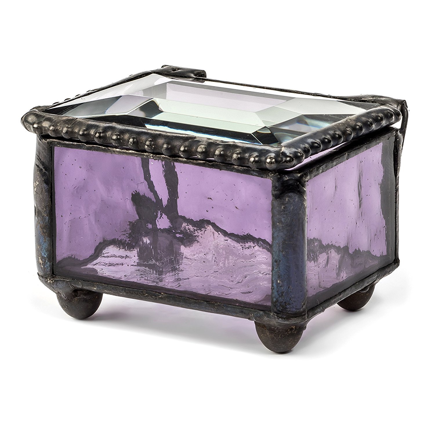 Purple Stained Glass Ring Box - Elegant Jewelry Gift Box for Engagement Rings, Wedding Bands & Keepsakes | Perfect for Proposals, Anniversaries & Special Occasions