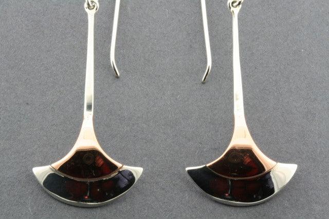 Copper & Silver Long Shield Drop Earrings for Women - Elegant Boho Dangle Jewelry for Parties, Weddings & Everyday Wear