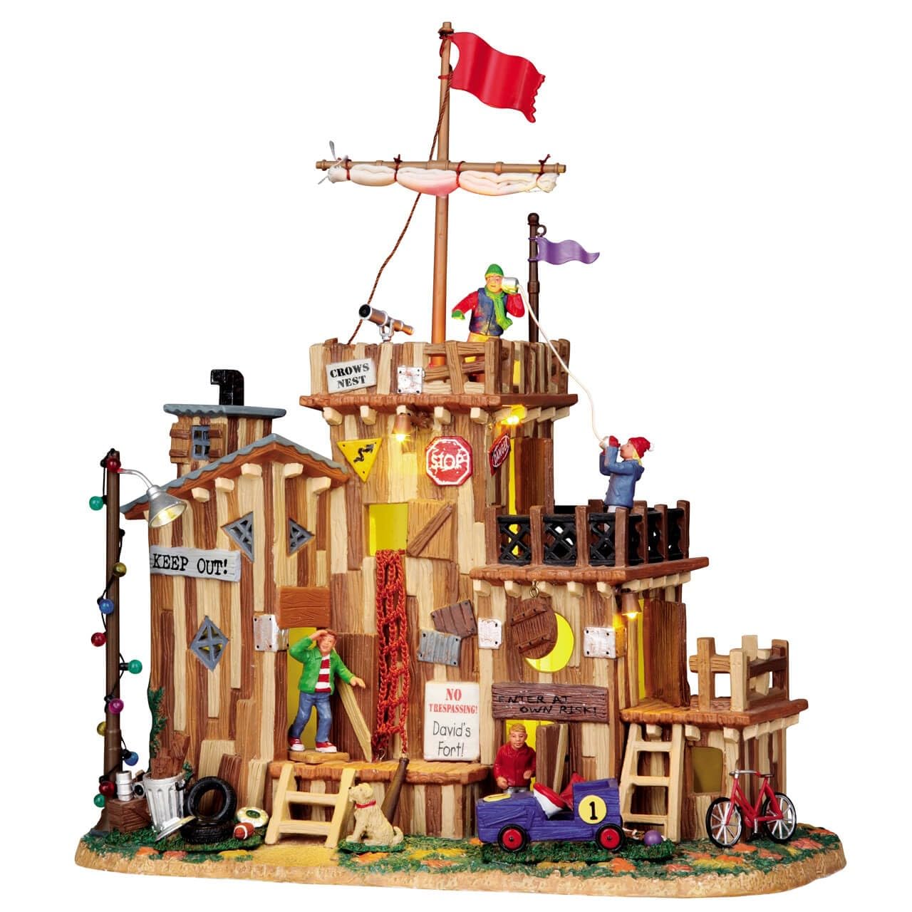 Lemax Village Collection David's Fort Lighted Christmas Tabletop Decoration - Holiday Home Décor for Christmas Villages, Mantels & Festive Displays