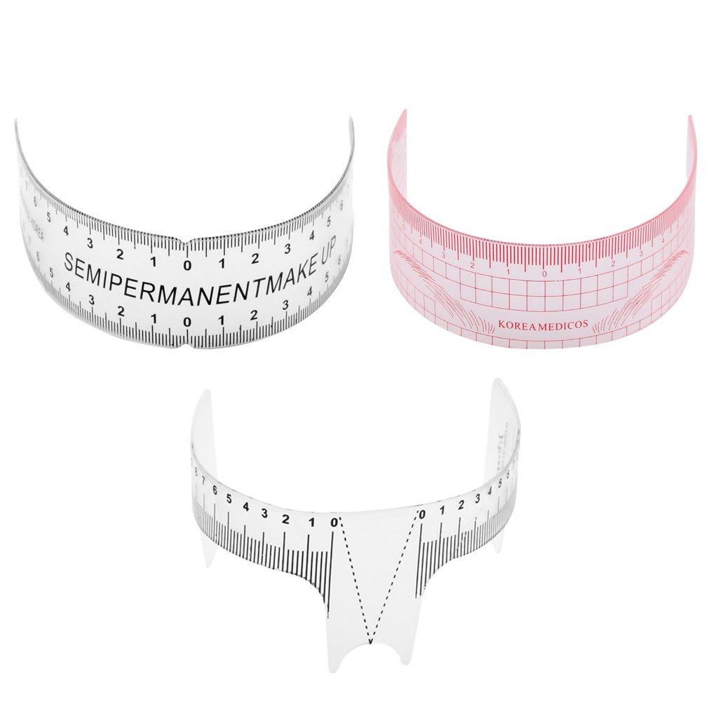 3-Piece Eyebrow Stencil Kit - Precise Shaping & Measuring Tool for Perfect Eyebrows | DIY Grooming, Makeup Application, Salon & Home Use