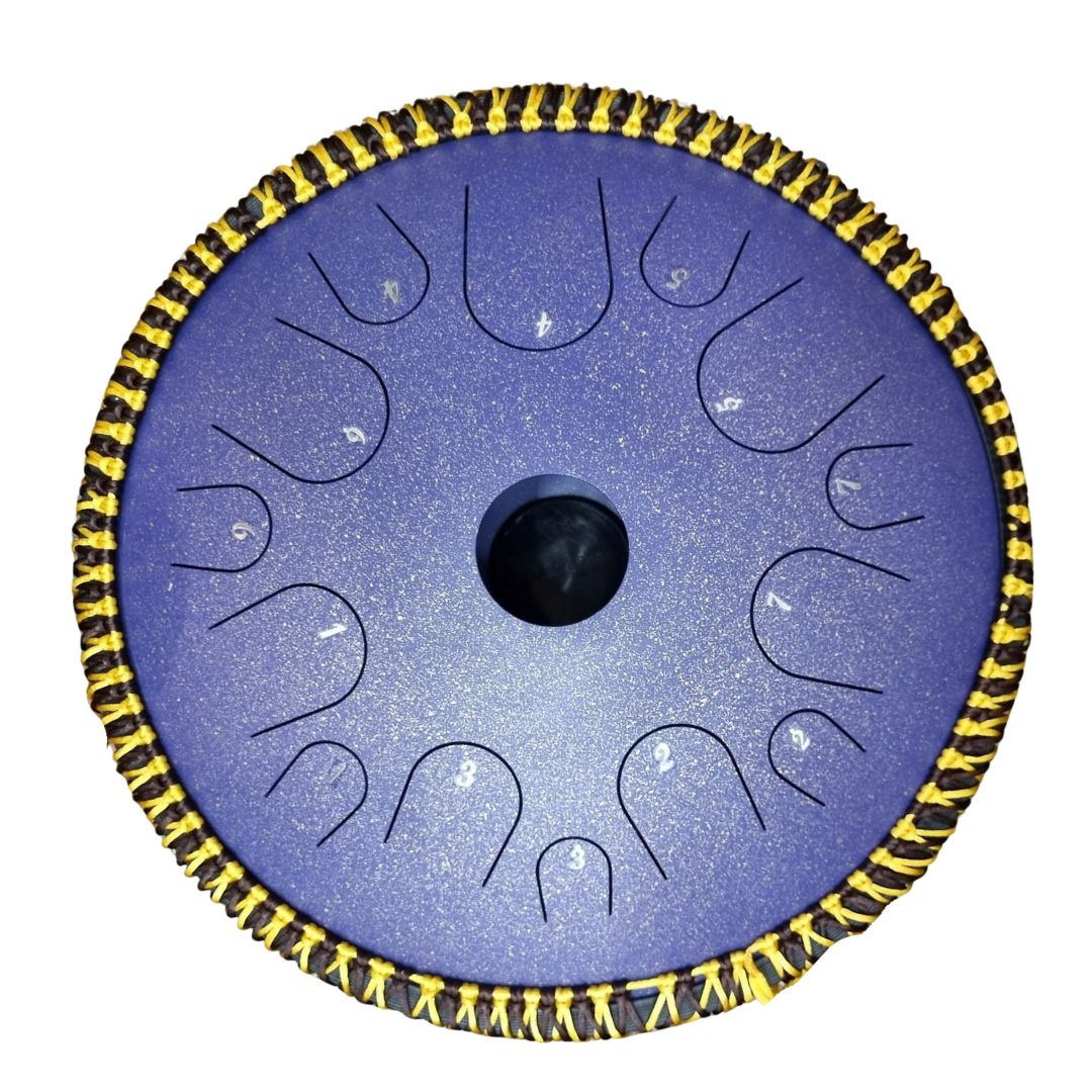 14'' Galaxy Steel Tongue Drum in Midnight Blue - Handpan Instrument for Meditation, Yoga & Music Therapy | Perfect for Relaxation, Sound Healing & Musical Performances