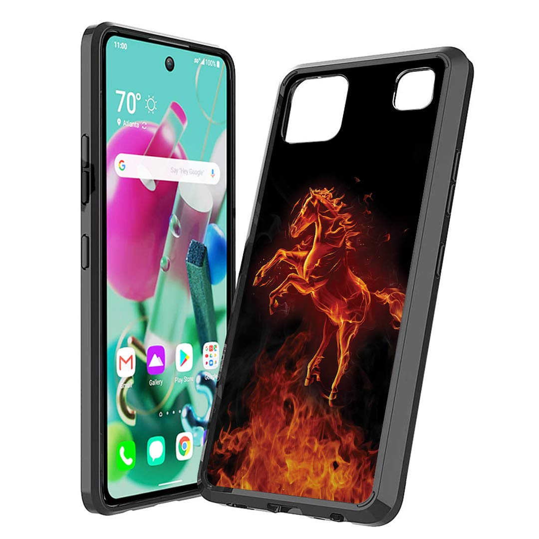 LG K92 5G Phone Case - Slim Protective Cover for Women & Men | AT&T Cricket All Carriers | Fire Horse Design | Perfect for Daily Use & Travel