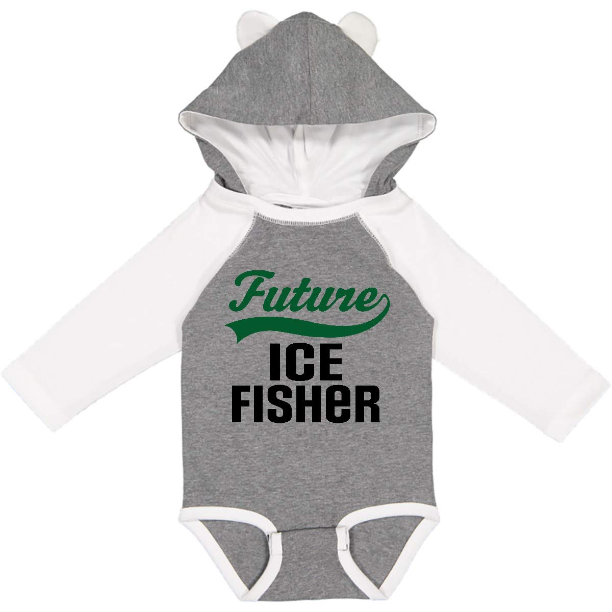 Inktastic Fishing Future Ice Fisher Long Sleeve Baby Bodysuit - Perfect for Winter Fishing Trips & Outdoor Adventures