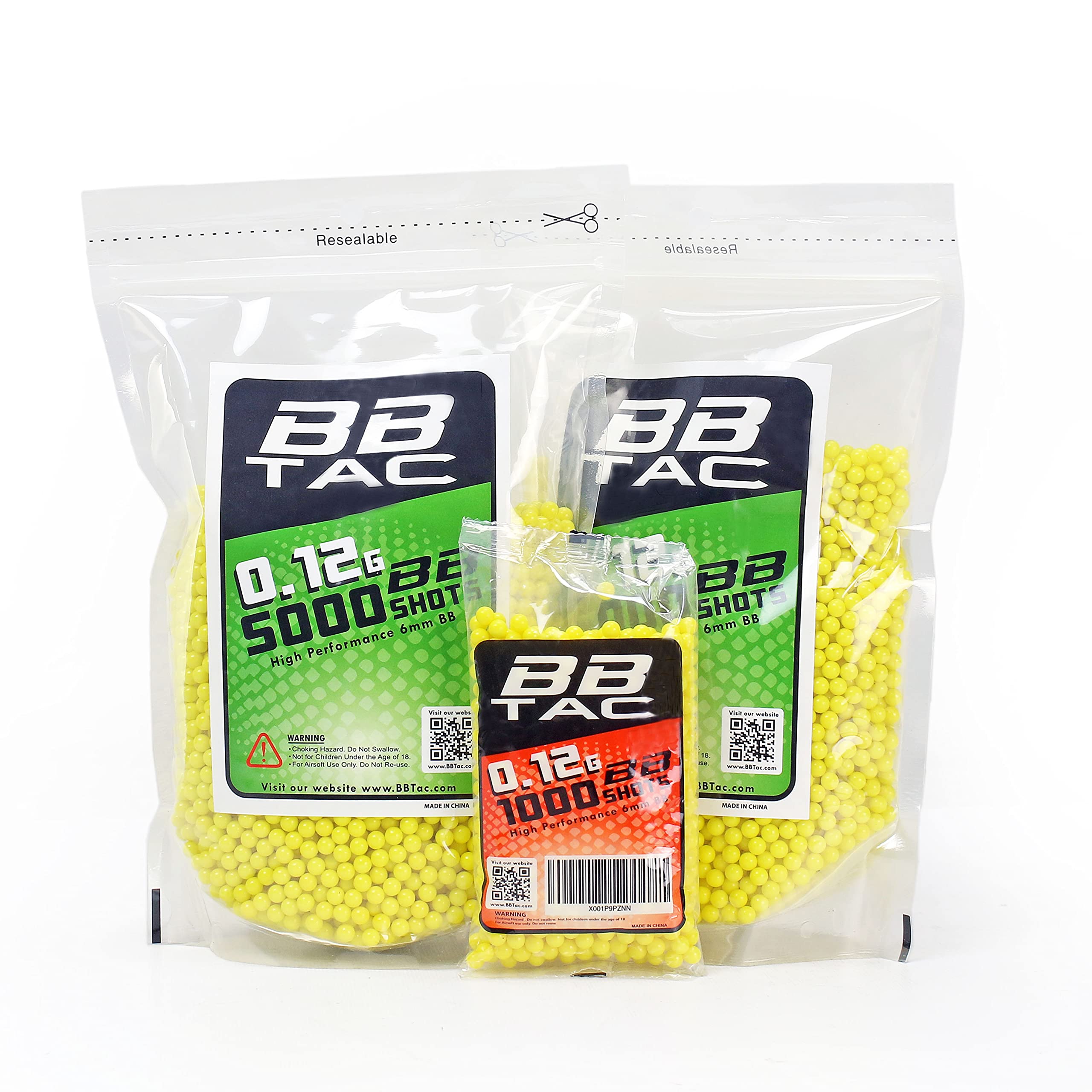 BBTac 6mm Airsoft BBs .12g 11,000 Rounds - Lightweight Ammo for Airsoft Guns & Target Practice