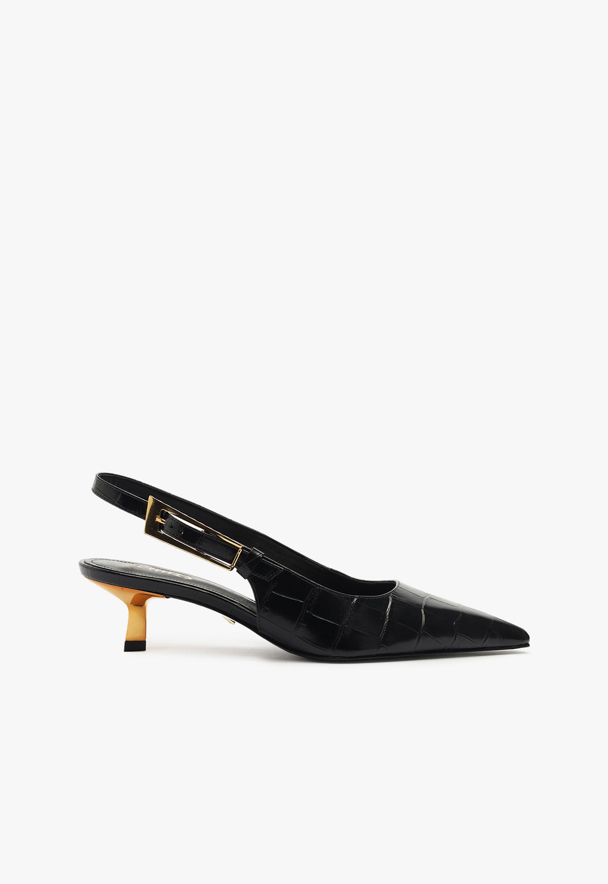 CIARA Crocodile Embossed Leather Pumps - Women's Mid Heel Dress Shoes (3.5 Inch Heel) for Office, Party & Special Occasions - Style S2205200010001