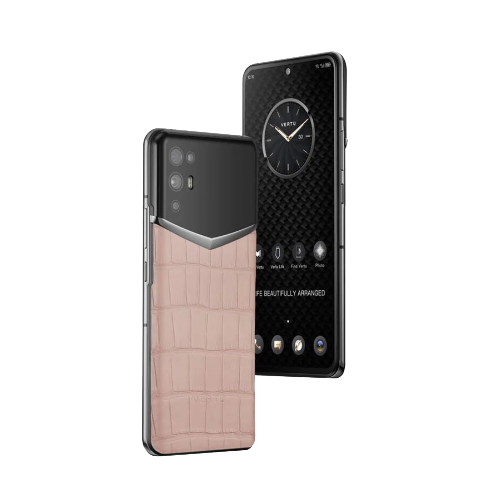 iVERTU Luxury 5G Smartphone with Genuine Alligator Skin - Elegant Sakura Pink Color | Perfect for Business Professionals & Fashion Enthusiasts