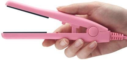 SM Retail Portable Mini Hair Straightener & Crimper - Dual Use Flat Iron for Travel, Styling & On-the-Go (Pink) | Perfect for Home, Salon & Quick Touch-Ups