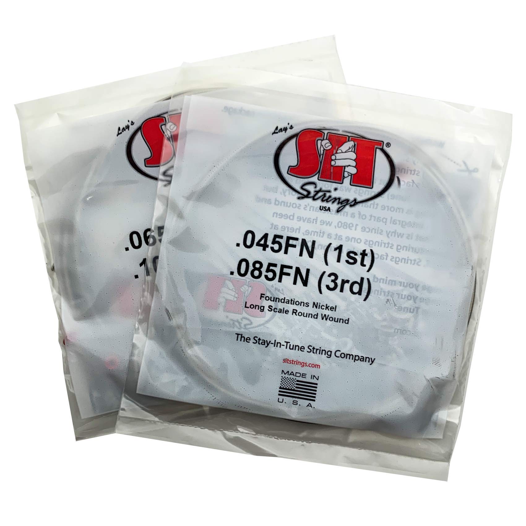 SIT Strings Foundations Nickel Bass Guitar Strings (S.I.T.) - 4-String Bass Medium-Light 45-105 Gauge (FN45105L) for Rock, Jazz & Studio Recording