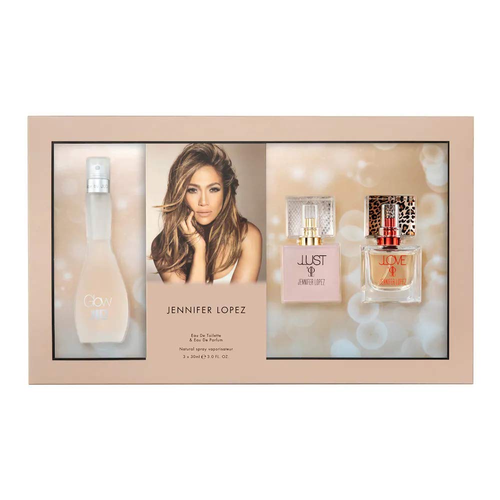 Jennifer Lopez JLove, JLust & Glow Perfume Gift Set - 3 x 1 oz Eau De Parfum for Women | Romantic Date Night & Special Occasion Fragrance Collection