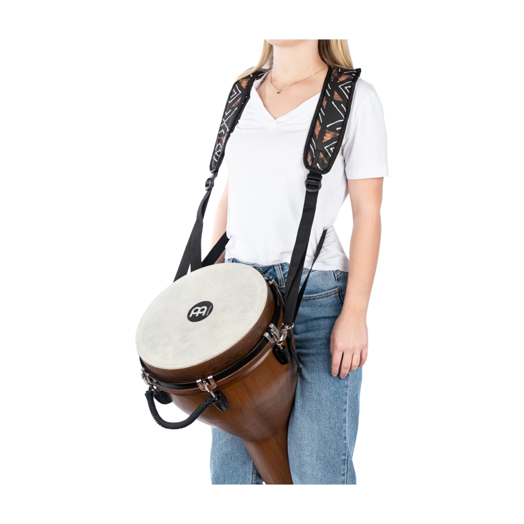 Premium Handwoven Djembe Drum Strap with Kanga Sarong Design - Adjustable & Comfortable for African Drum Players - Perfect for Performances, Drum Circles & Music Festivals