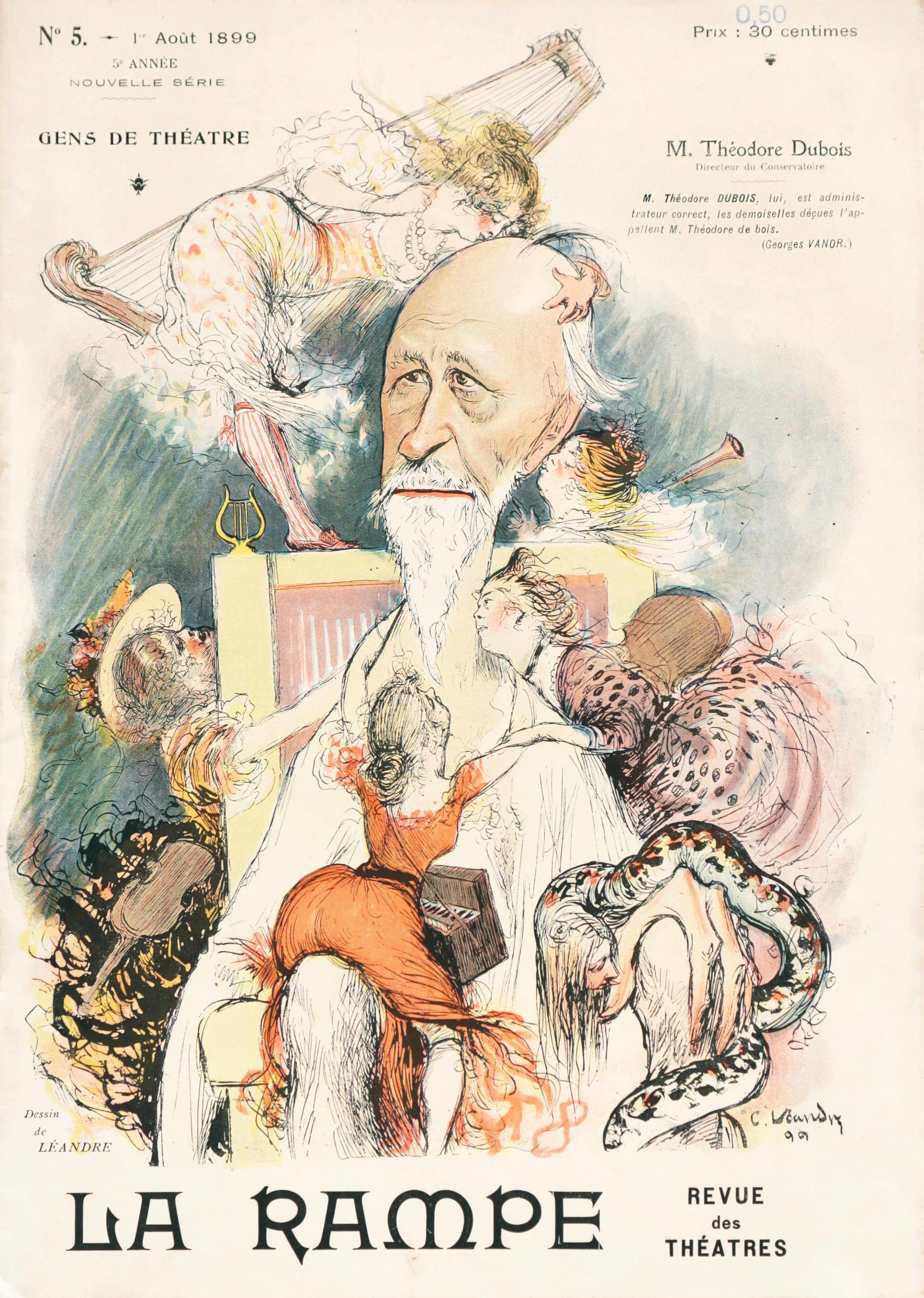 1899 French Theatre Magazine La Rampe - Revue de Théâtre No.5 | Vintage Theater Collectible | Perfect for Theater History Enthusiasts & Antique Collectors