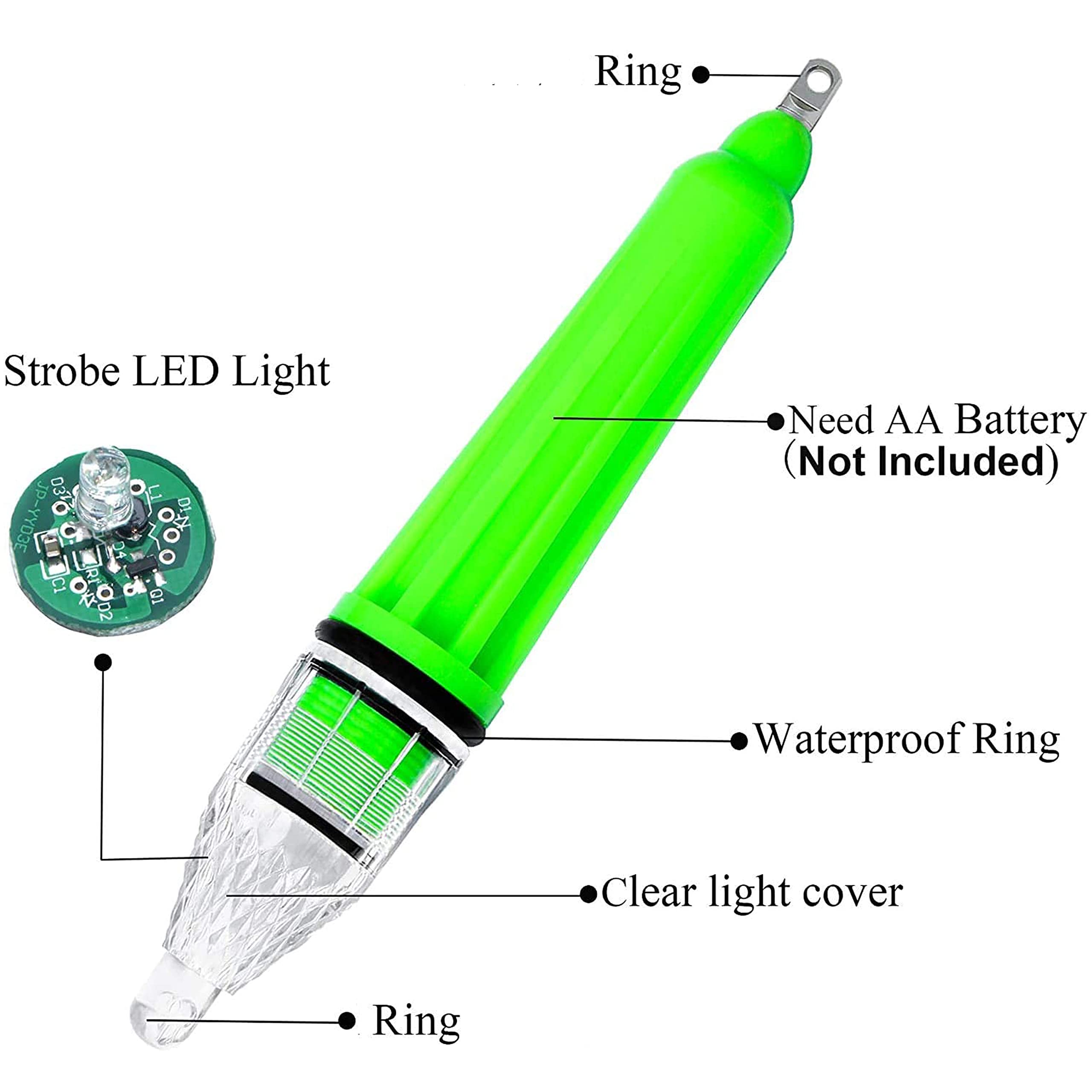 Deep Drop Underwater Fishing Light - 3000LM LED Fishing Attractant, Waterproof Green Bait Light for Night Fishing | Perfect for Deep Sea, Lake & Ice Fishing Gear