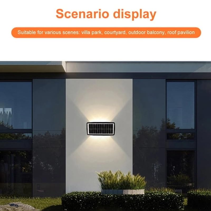 Emrefashion Solar Wall Lights - Outdoor Solar Powered LED Step Lights for Deck, Fence & Garden (4 LED*2, Multi-Color) - Perfect for Patio, Pathway & Landscape Lighting