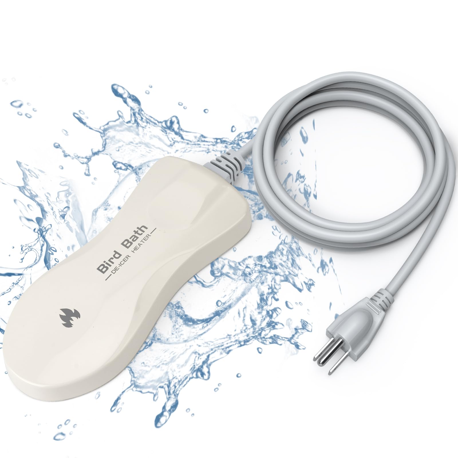 80W Submersible Bird Bath & Pond Heater with Thermostat - Outdoor Winter Water Heater for Birds, Chickens, Horses - Auto Shut Off De-Icer for Ice Prevention in Birdbaths, Troughs & Small Ponds (Perfect for Cold Weather Pet Care & Wildlife Protection)