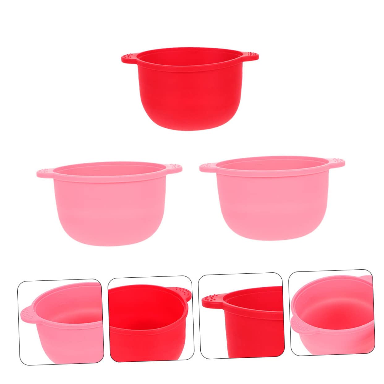 NOLITOY 3-Piece Depilatory Wax Kit - Silicone Wax Melting Bowls with Utensils for Hair Removal, At-Home Waxing, Salon Use - Perfect for Face, Legs, Bikini & Body Waxing