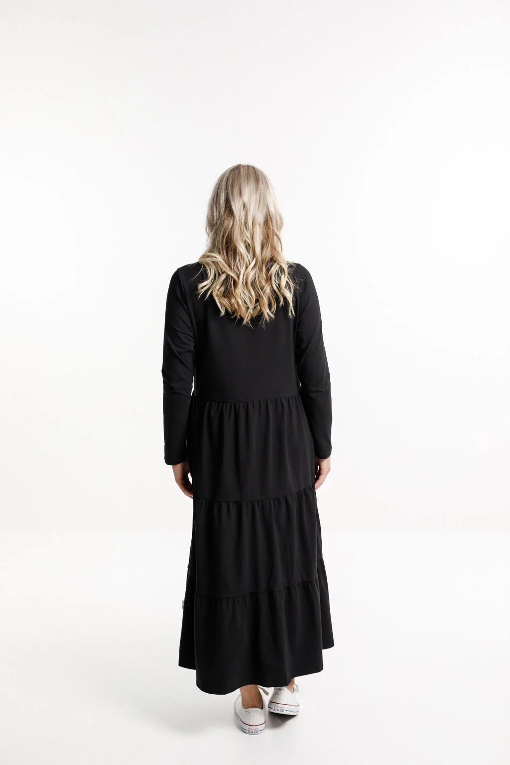 Elegant Long Sleeve Kendall Dress in Black - Perfect for Office Wear, Parties & Special Occasions