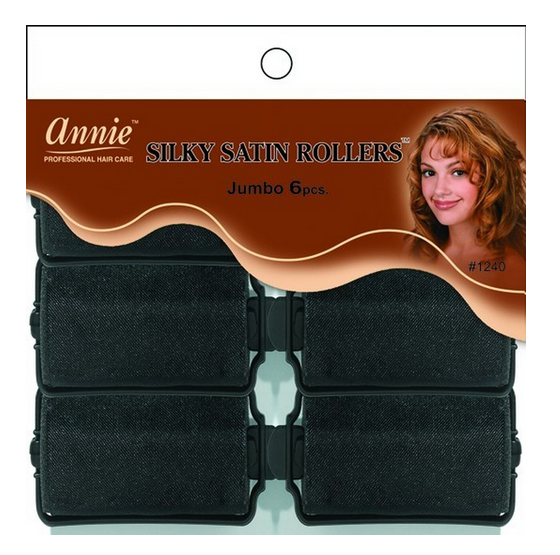 ANNIE SILKY SATIN ROLLERS for Hair Styling - Soft Curl Hair Rollers Set for Salon-Quality Waves at Home - Perfect for Overnight Curls, Special Occasions & Everyday Hairstyles