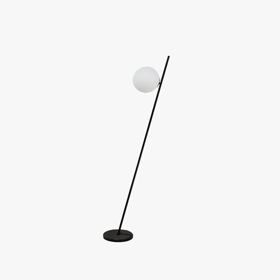 Modern Tilted Straight Rod Sphere Minimalist Floor Lamp - Adjustable LED Standing Light for Living Room, Bedroom, Office Decor | Warm White & Cool White Lighting Options