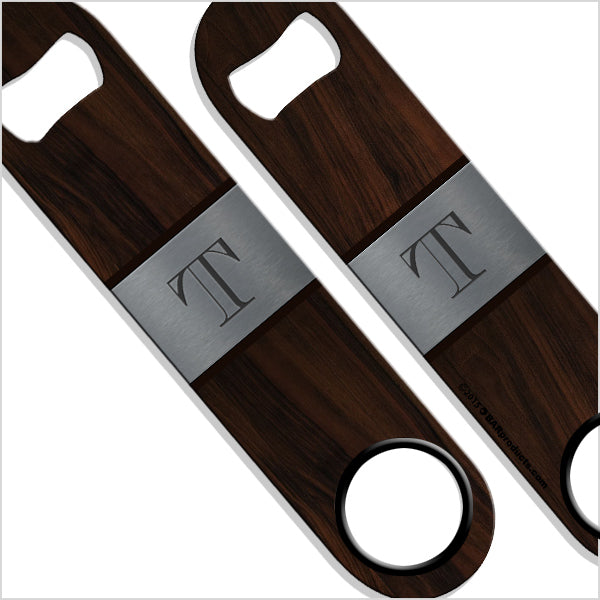 Personalized Wooden Monogram Speed Bottle Opener - Custom Name Engraved for Gifts, Parties & Outdoor Adventures
