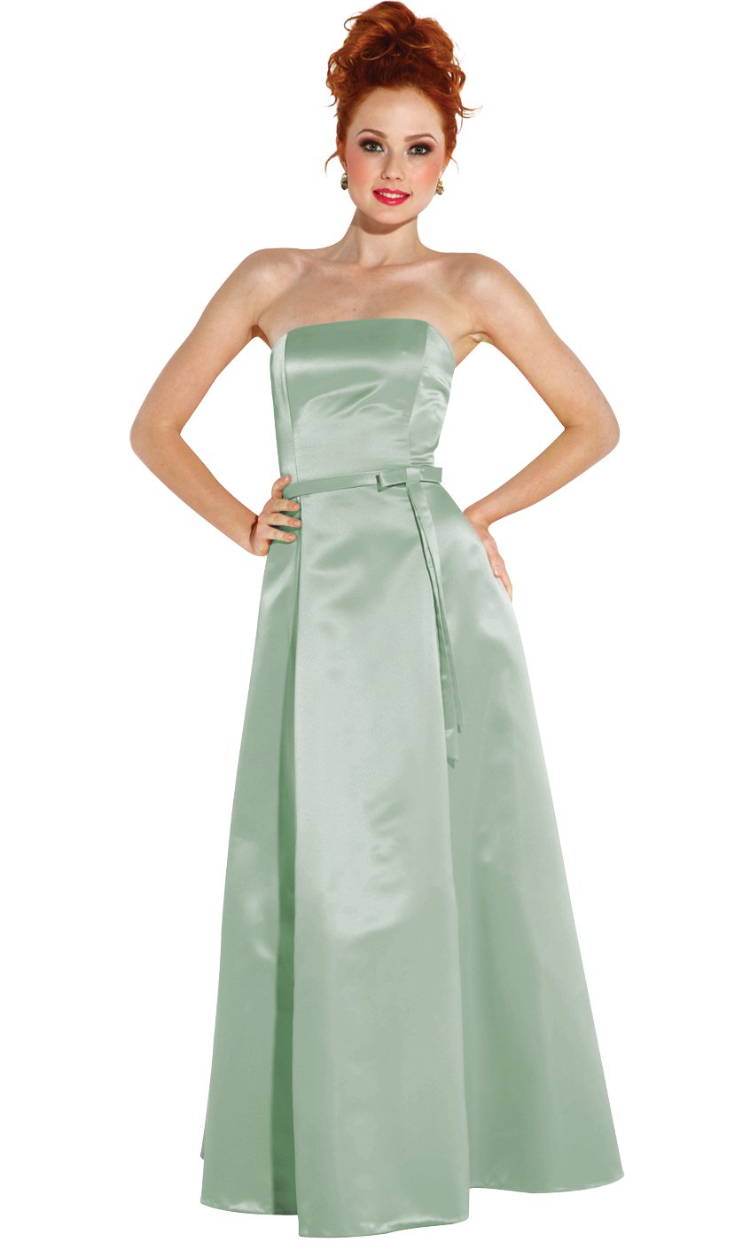 PacificPlex 50s Strapless Satin Long Bridesmaid Prom Dress - Formal Evening Gown for Juniors & Plus Size Women - Perfect for Weddings, Proms, and Special Occasions