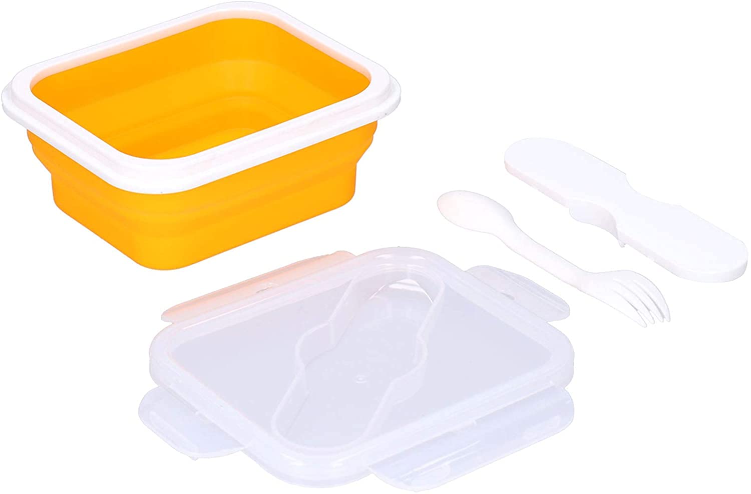 Premium 600ml Thermal Lunch Box with Foldable Fork & Spoon - Insulated Food Container for School, Office, Work & Travel - Leakproof Bento Box for Hot & Cold Meals (Orange & Pink Options) - Ideal for Students, Professionals & Outdoor Activities