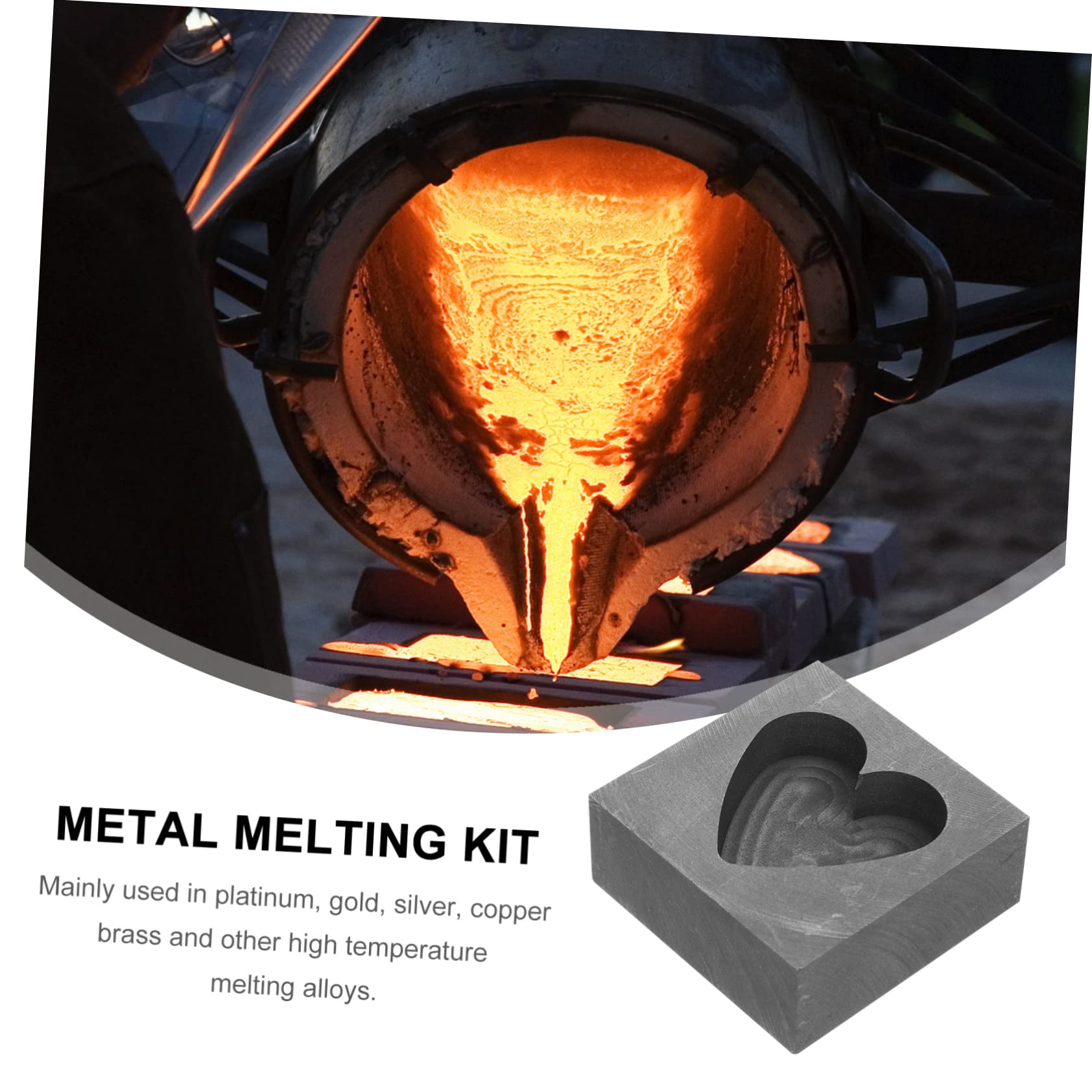 Premium Heart-Shaped Graphite Ingot Molds for Gold & Silver Casting - High Thermal Conductivity Metal Melting Molds - Perfect for Jewelry Making, DIY Metalworking & Precious Metal Refining