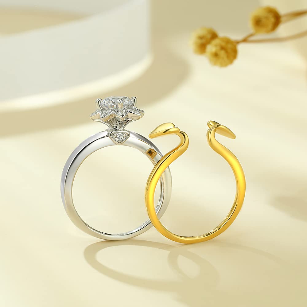 Moissanite Engagement Rings for Women - D Color VVS1 Wedding Band Bridal Sets in Sterling Silver | Elegant Moissanite Wedding Ring Sets for Brides, Anniversaries & Special Occasions