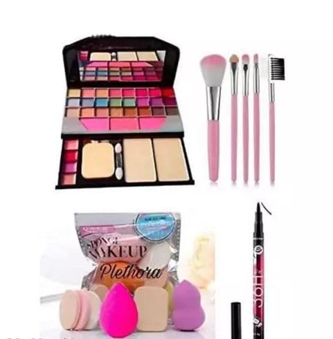 TYA 6155 Multicolor Makeup Kit with Brushes & Sponges for Women & Girls - Perfect for Daily Makeup & Travel