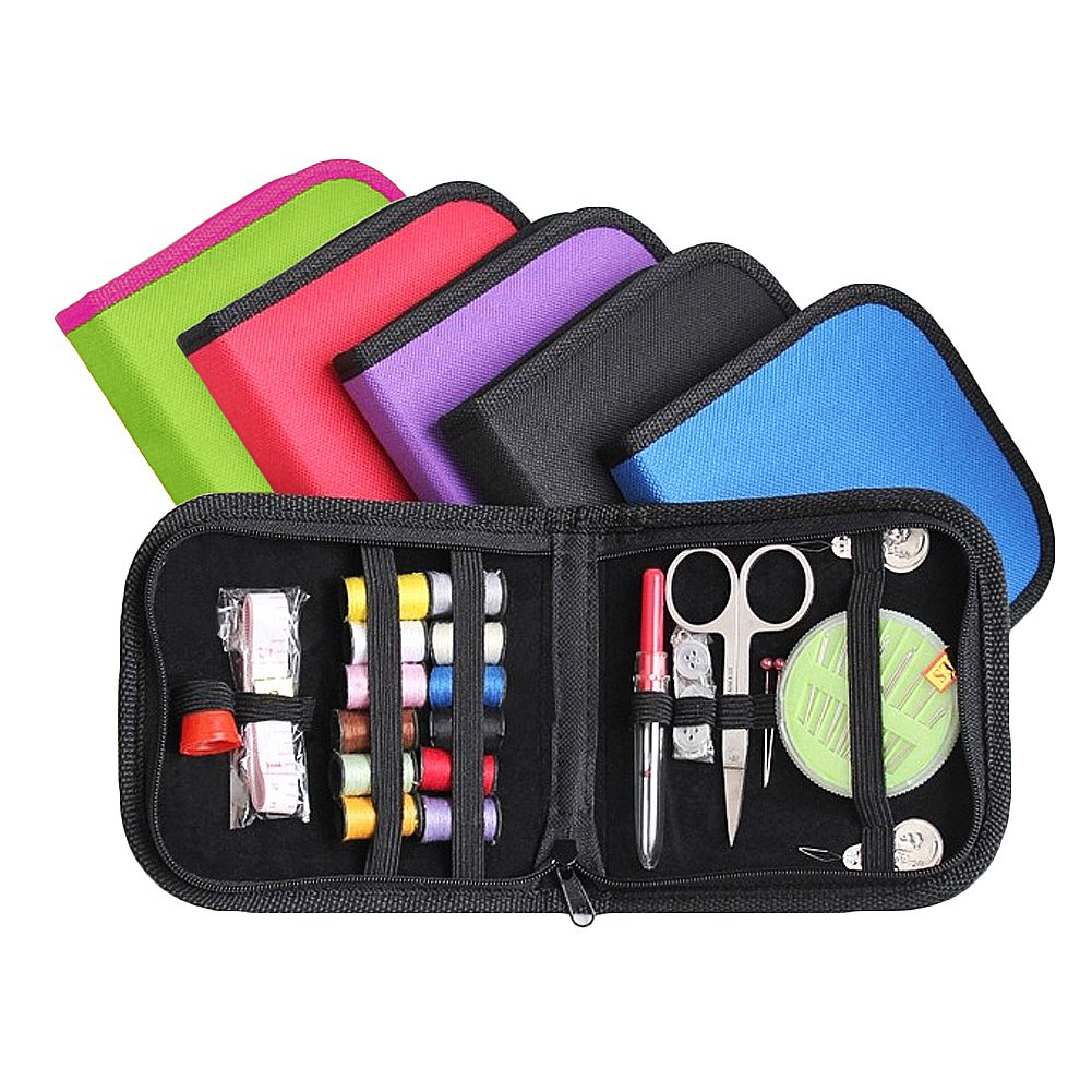 Evelin LEE Portable Mini Sewing Kit for Beginners - 42 Pcs Travel Sewing Supplies with Needles, Threads & Buttons - Perfect for Travel, Home Repairs & Emergency Fixes