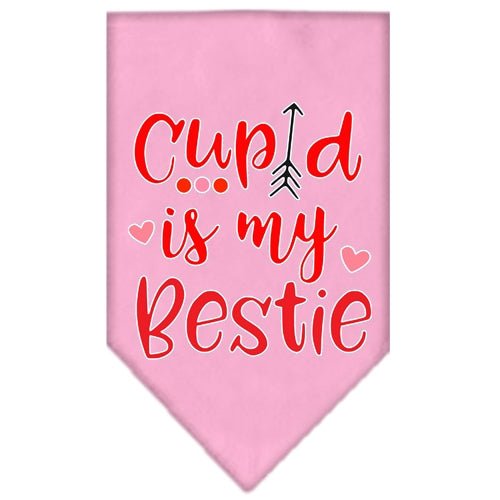 Cupid is My Bestie Screen Print Bandana - Black | Valentine's Day Gift, Dog Bandana, Pet Accessory for Dogs & Cats