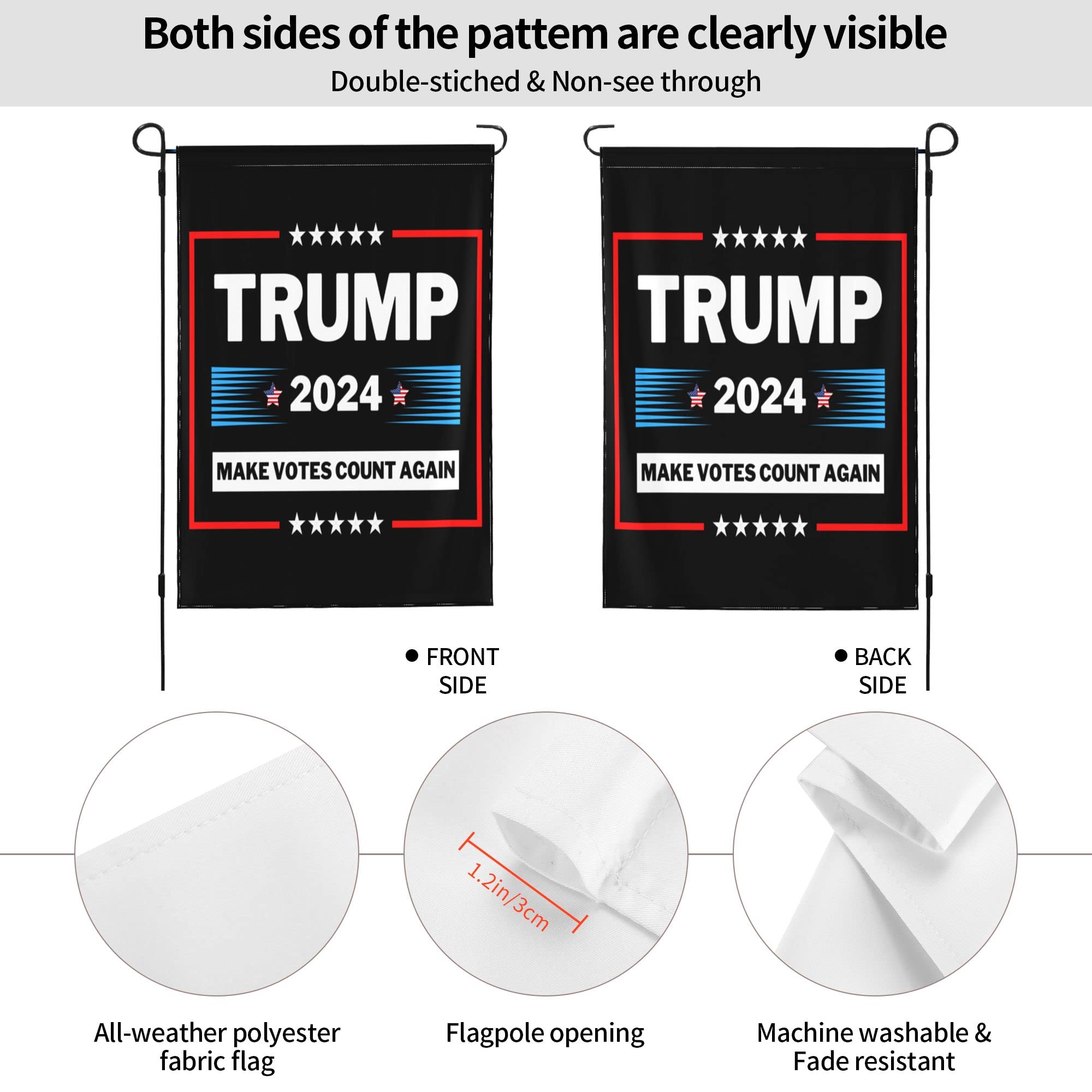Trump 2024 Garden Flag - Double Sided 12.5
