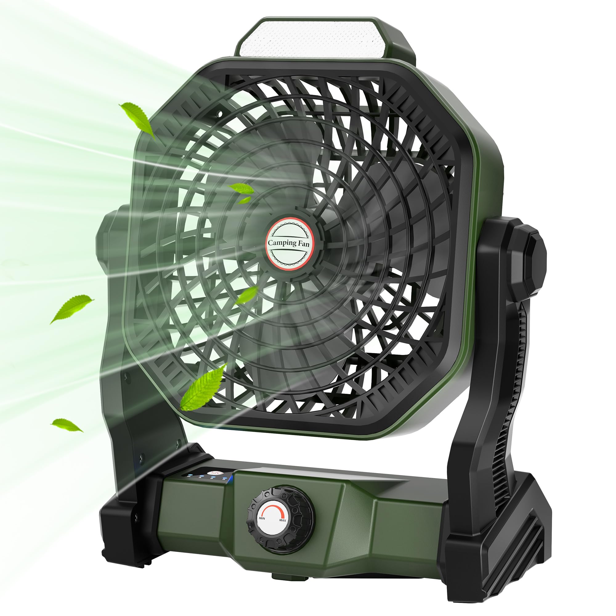 Rechargeable Camping Fan with LED Lantern - 10400mAh Battery Powered Portable Tent Fan for Outdoor Travel, Home, Office & Desk Use | Perfect for Camping Essentials, Emergency Lighting & Personal Cooling