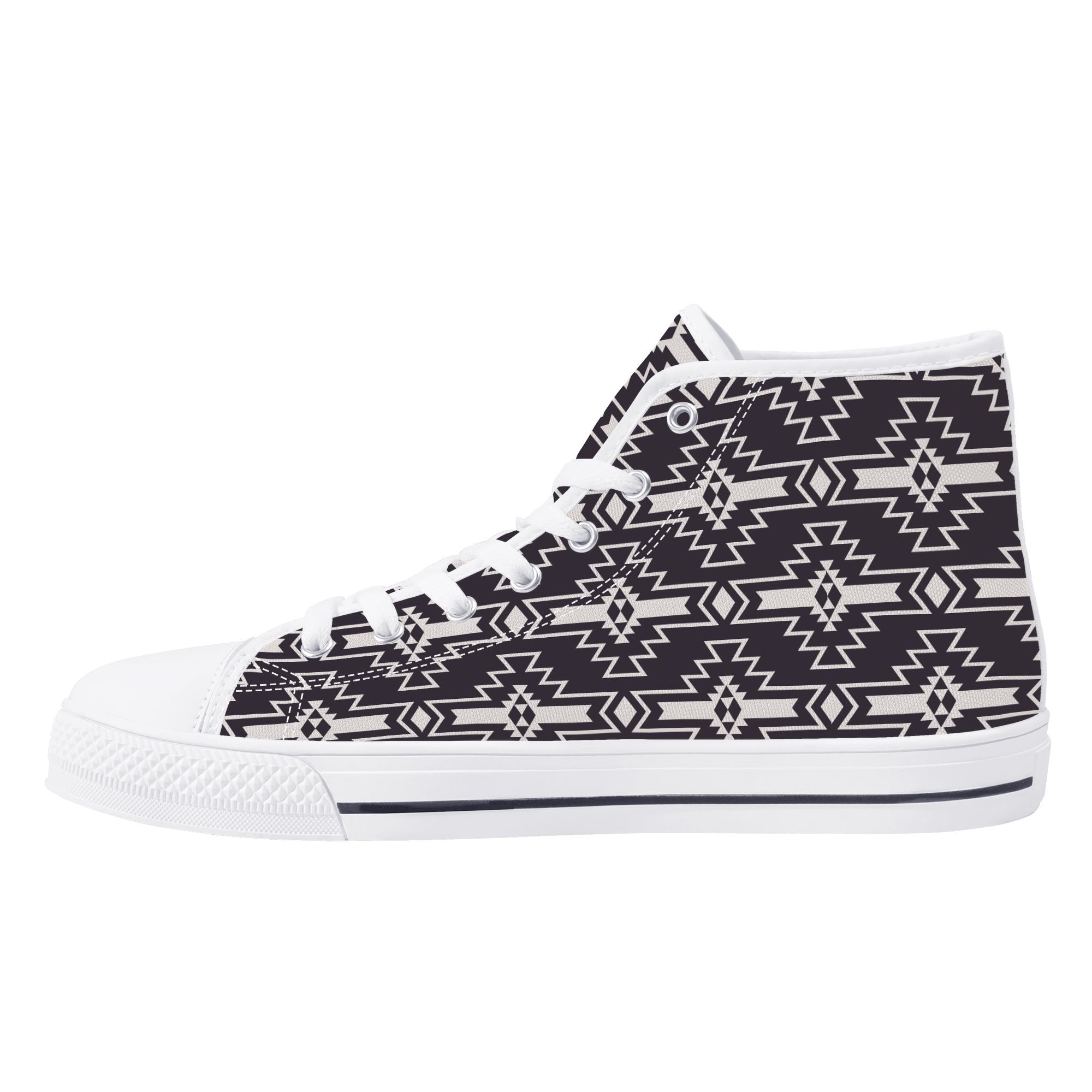 Aztec Design Men's High Top Canvas Sneakers - Stylish & Comfortable for Casual Wear, Street Fashion, and Outdoor Activities
