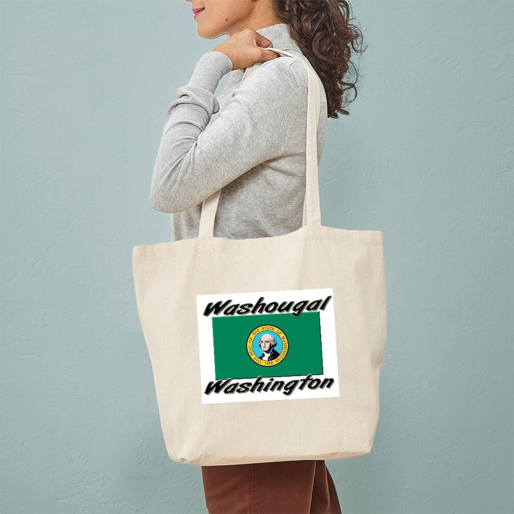 Washougal Washington Tote Bag - Natural Canvas Reusable Shopping Bag for Groceries, Beach & Everyday Use | Eco-Friendly & Durable