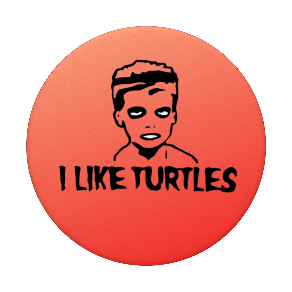 Jonathan the Zombie 'I Like Turtles' PopSockets Swappable Phone Grip - Interchangeable Stand & Holder for iPhone, Samsung, Tablets - Perfect for Selfies, Gaming, and Everyday Use