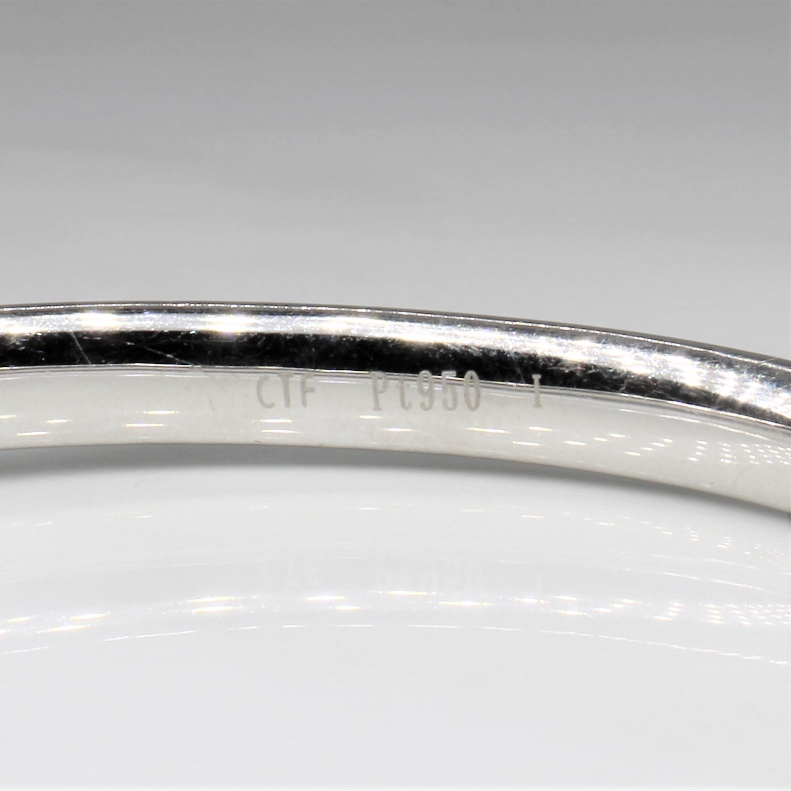 Chow Tai Fook Textured Platinum Bangle - 6mm Width | Elegant Jewelry for Women | Perfect for Weddings, Anniversaries & Special Occasions