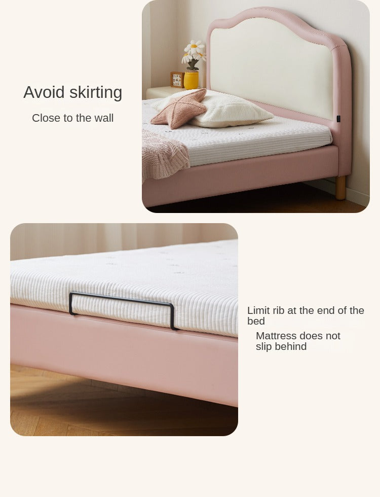 Organic Leather Kids Soft Cloud Bed - Ultra Comfortable & Hypoallergenic Toddler Bed for Nursery, Bedroom, or Playroom - Perfect for Relaxation & Sweet Dreams