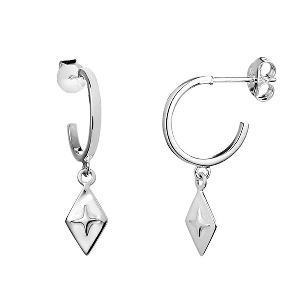 Celestial Diamond Hoop Earrings for Women - 14K Gold Plated Cubic Zirconia Stud Earrings - Elegant Dangle Hoops for Party, Wedding & Everyday Wear