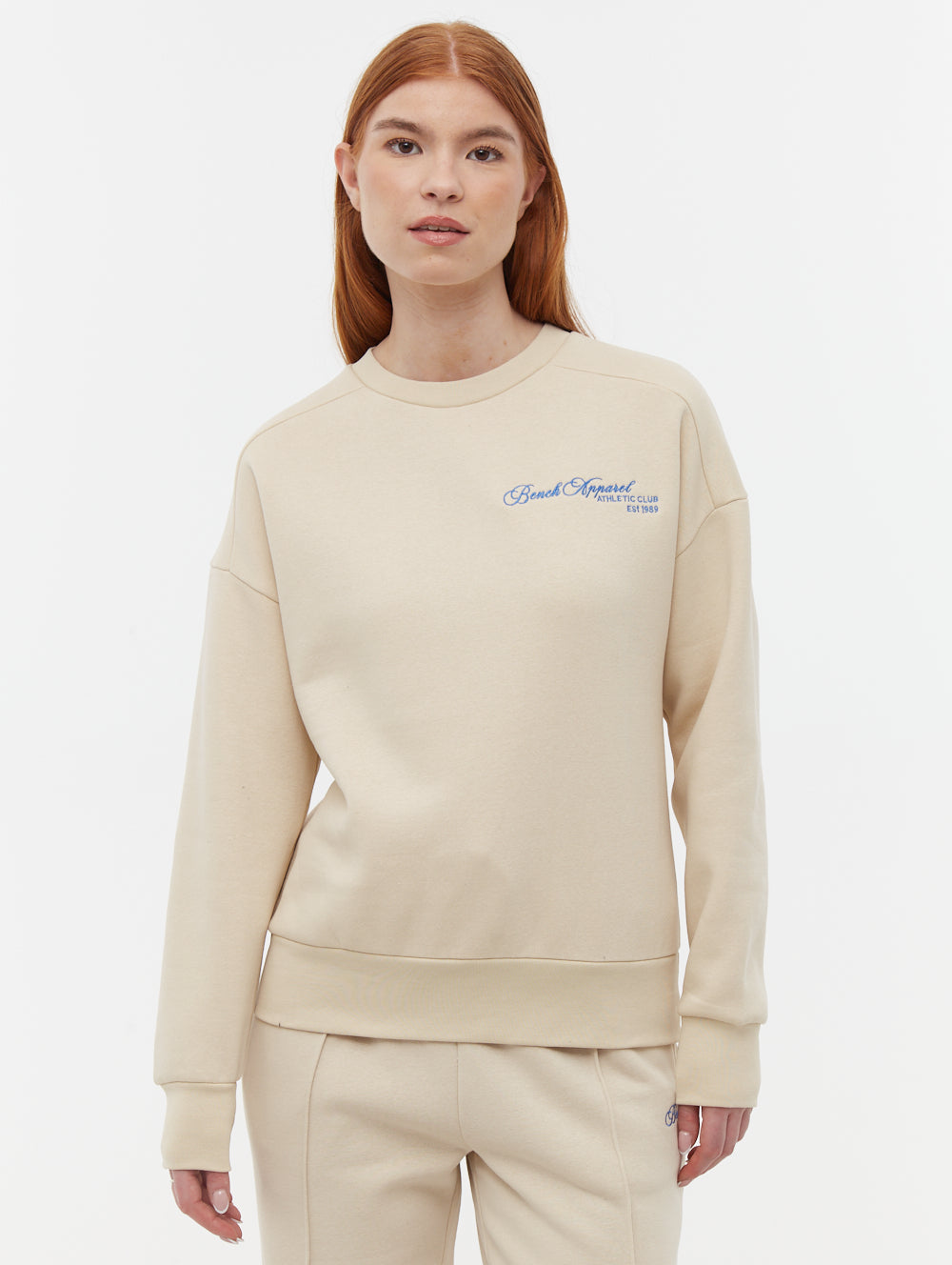 Desta Script Graphic Crew Neck Sweatshirt - Trendy Casual Pullover for Women & Men - Perfect for Streetwear, Lounge & Everyday Outfits