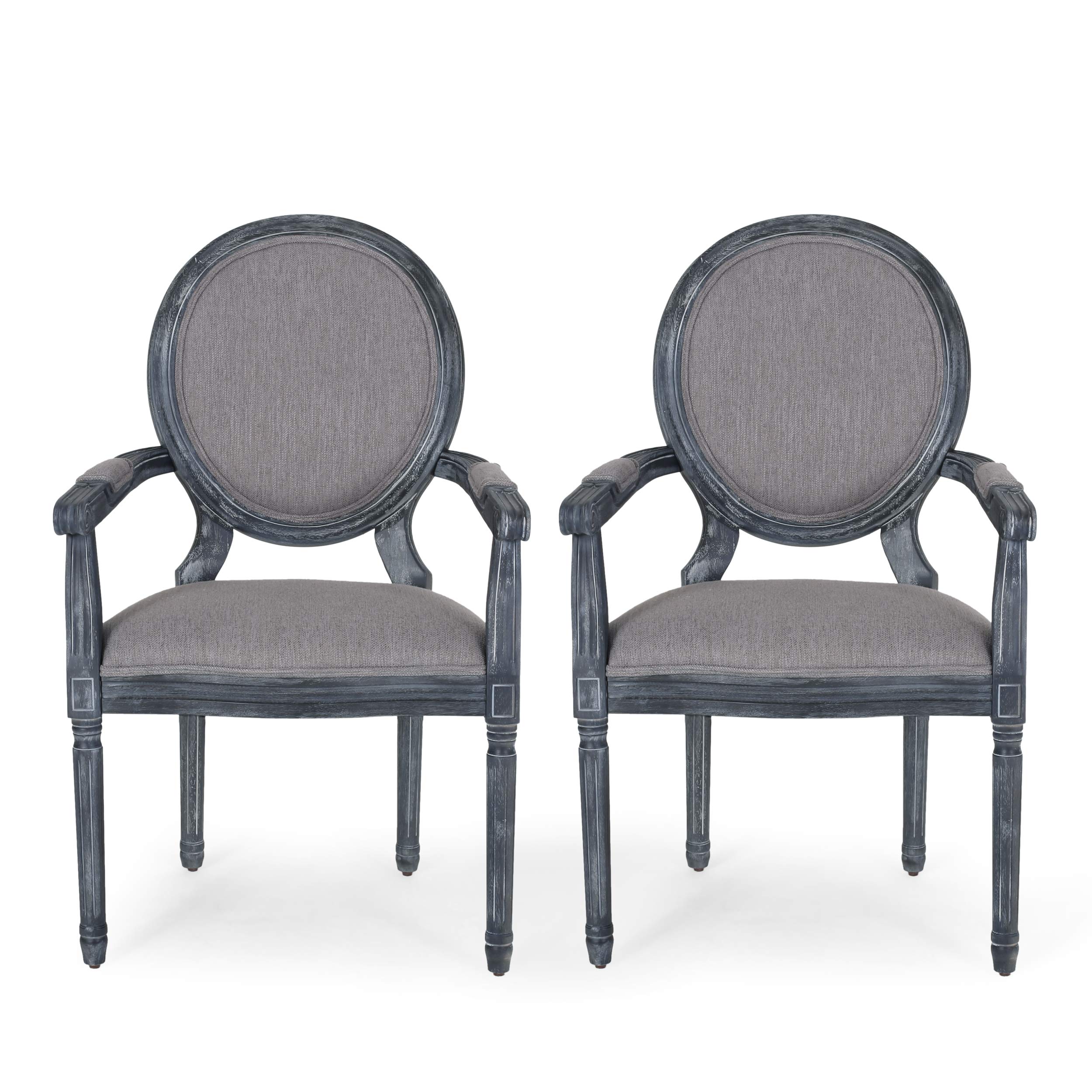 Christopher Knight Home Judith Dining Chair Set of 4, Modern Grey Upholstered Chairs for Kitchen, Dining Room, and Office - Comfortable Seating for Family Meals and Entertaining Guests