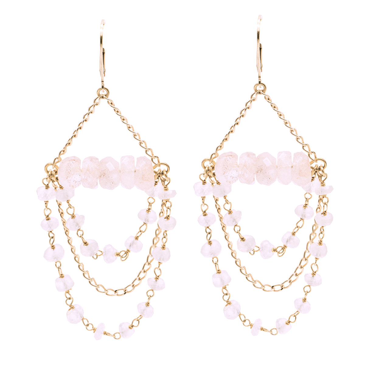 Tilly Rose Quartz Earrings for Women - Dainty Bridal Jewelry Set, Wedding Party Gift, Boho Chic Accessories | Perfect for Bridesmaids, Engagement & Anniversary Gifts