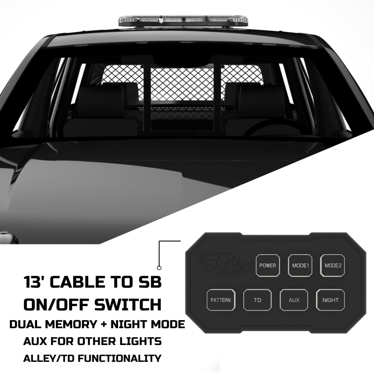 SpeedTech Lights Mini 21 120W LED Strobe Light Bar - Amber/White Alternating Emergency Warning Lights for Trucks, Cars, Plows & Emergency Vehicles with Magnetic Roof Mount - Ideal for Roadside Safety, Construction Zones & Vehicle Visibility