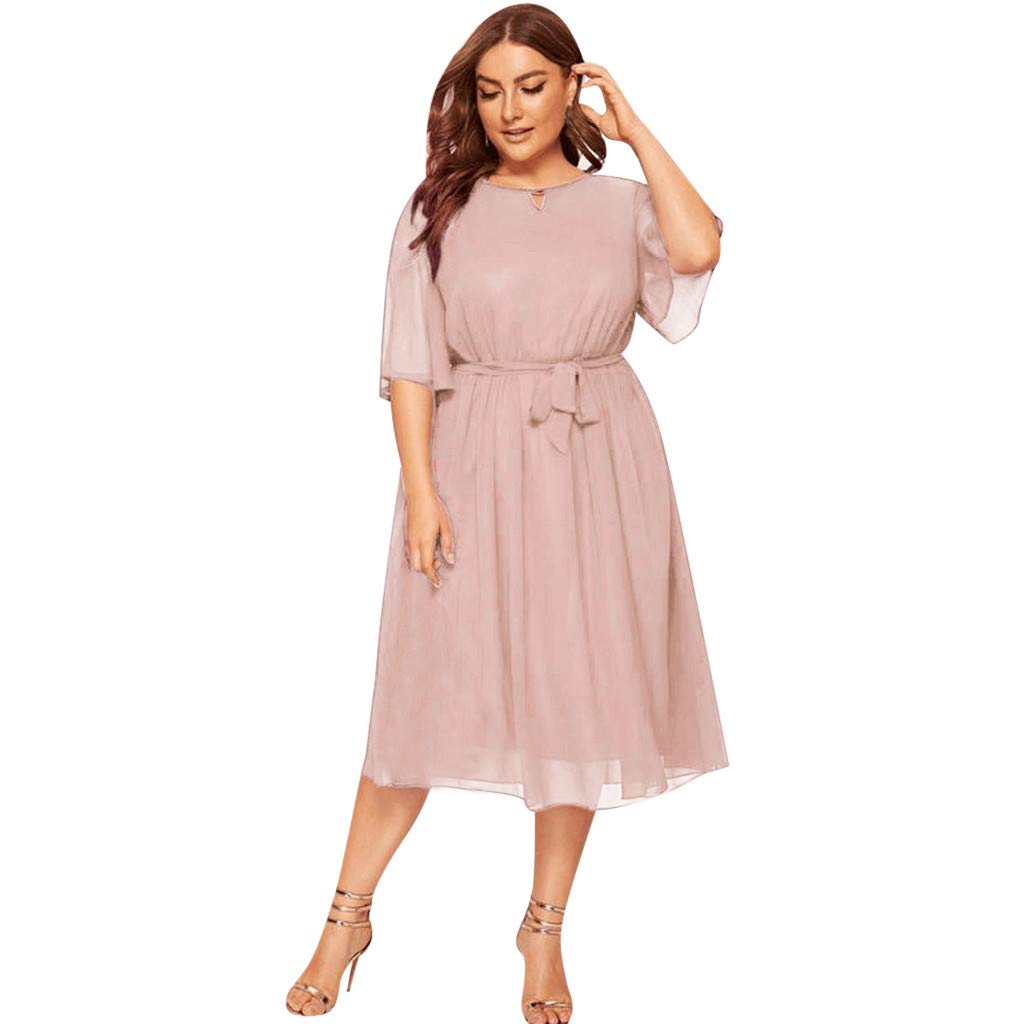 **Stylish Half-Length Casual Sleeveless Women's Knee-Length Party Dress - Plus Size Elegant Formal & Cocktail Attire for Weddings, Dinners & Special Occasions**