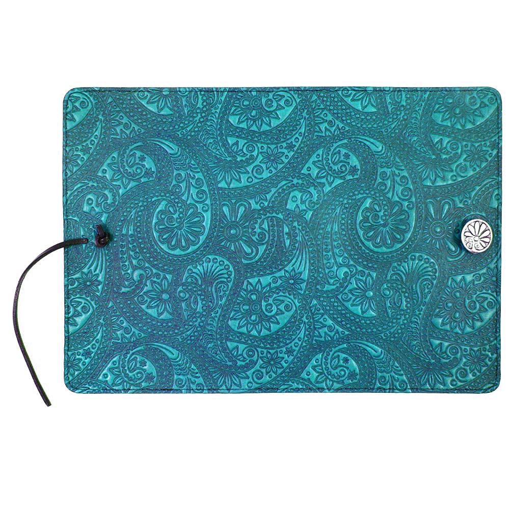 Handmade Teal Paisley Embossed Leather A5 Journal - 6 x 9 Inch Refillable Hardcover Notebook for Writing, Sketching & Travel - Perfect Gift for Writers & Artists | American-Made Premium Leather Diary