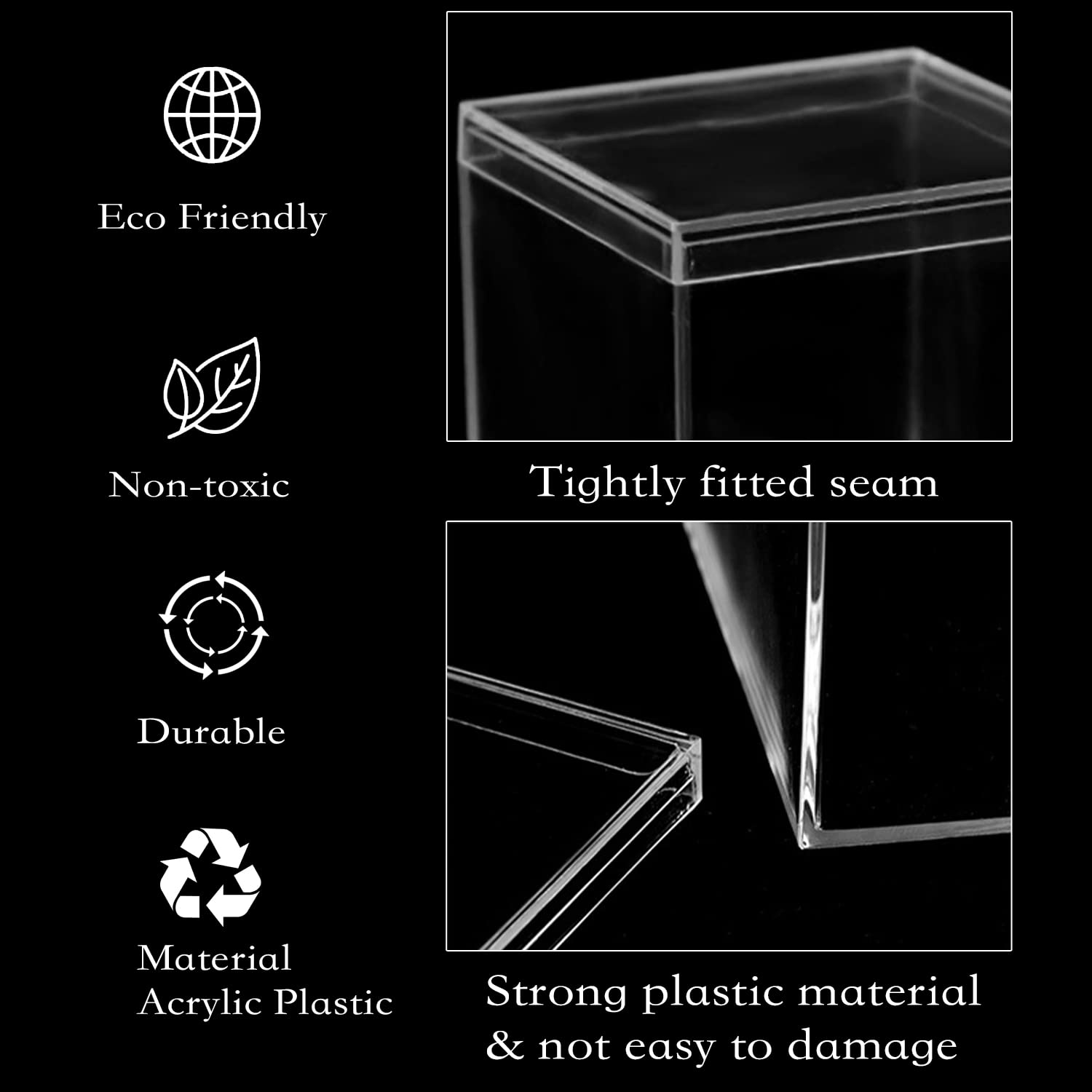 15 Pack Clear Acrylic Square Storage Boxes with Lids - Transparent Plastic Display Containers for Jewelry, Candy, Pills & Gifts - Perfect for Christmas Decor, Party Favors & Home Organization (1.8