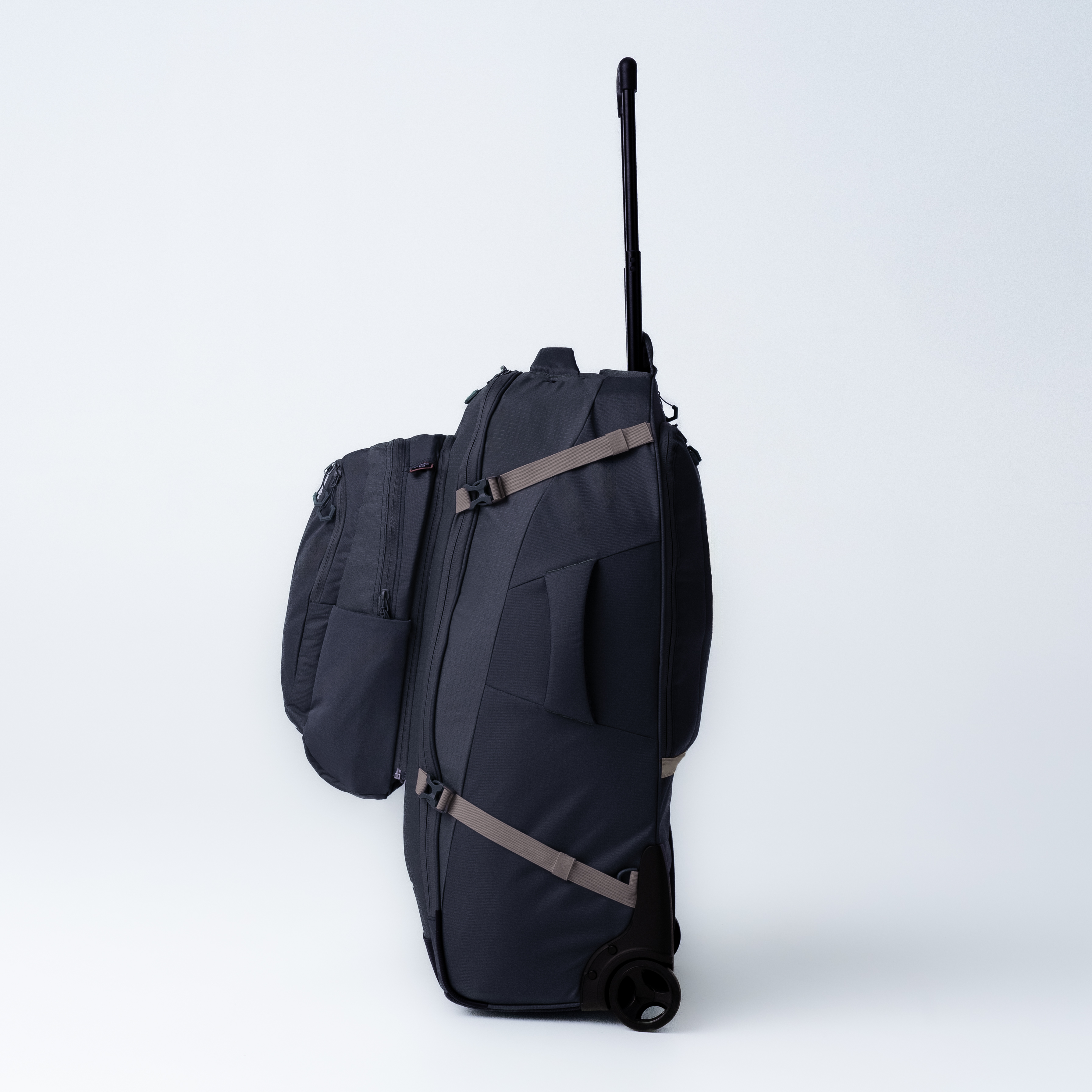 Black Wolf 65L (+20L) Grand Tour II Wheeled Duffel Bag with Backpack Straps & Deep Well - Perfect for Travel, Camping & Outdoor Adventures