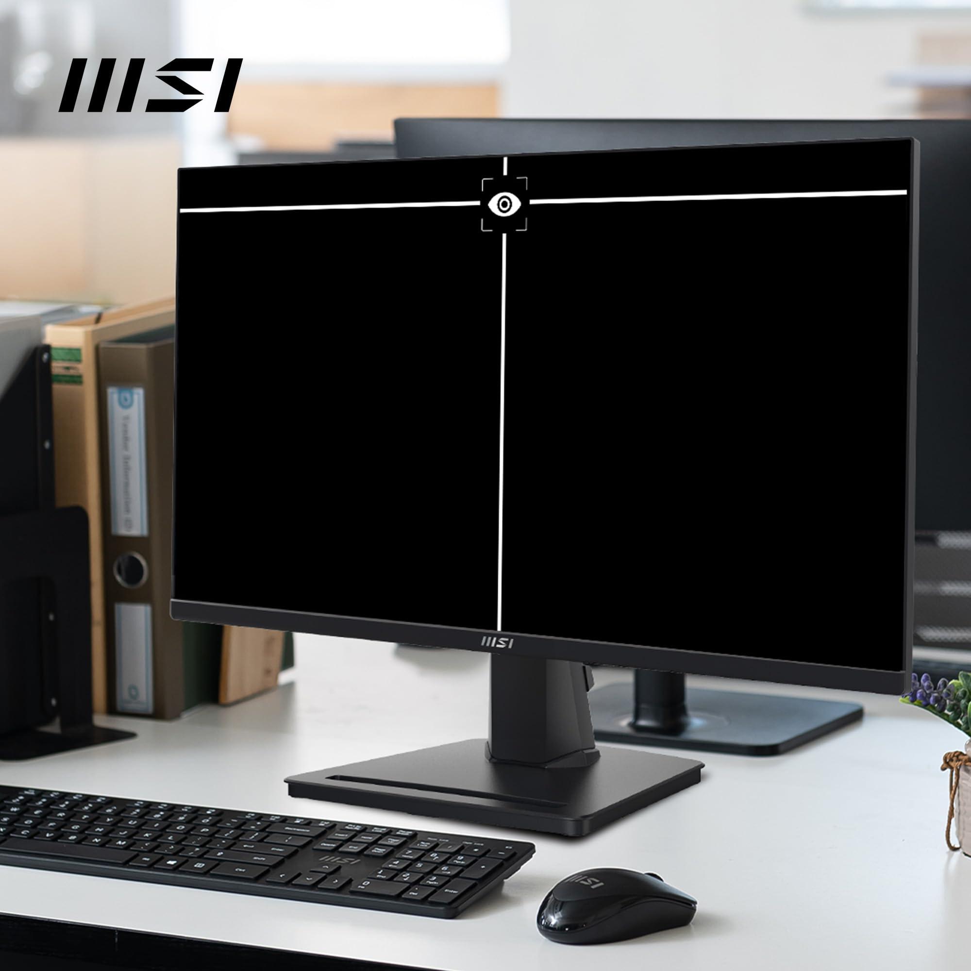 MSI PRO MP252 24.5 Inch Full HD Office Monitor - 1920x1080 IPS Panel, 100Hz Refresh Rate, Flicker-Free Eye Care Technology, Built-in Speakers, Tilt Adjustable Stand - HDMI 1.4b & VGA Ports for Home Office, Gaming, and Productivity Work